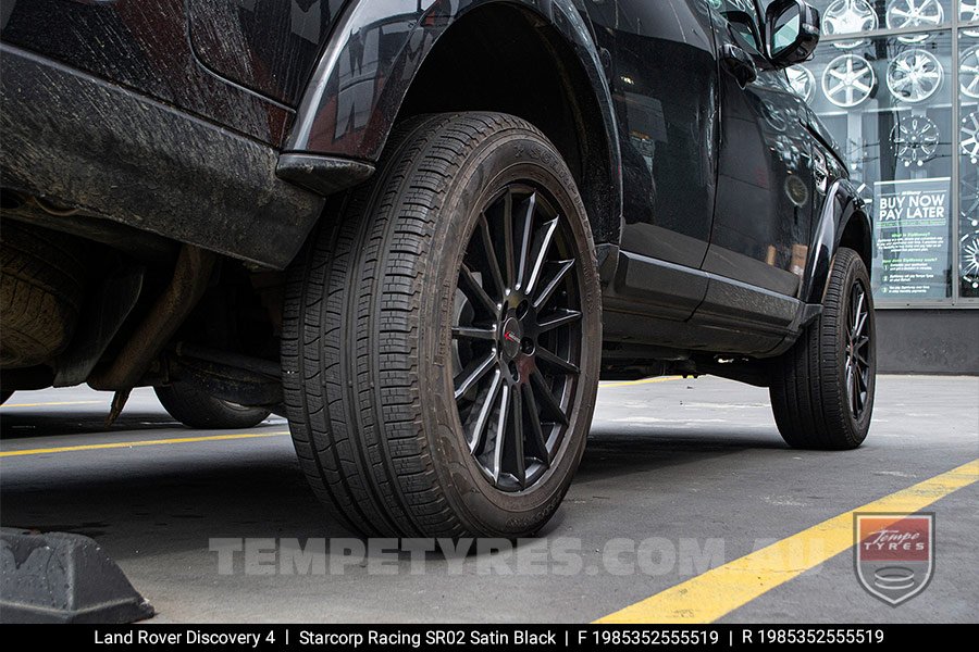 19x8.5 Starcorp Racing SR02 Satin Black on Land Rover Discovery