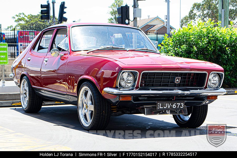 17x7.0 17x8.5 Simmons FR-1 Silver on Holden Torana