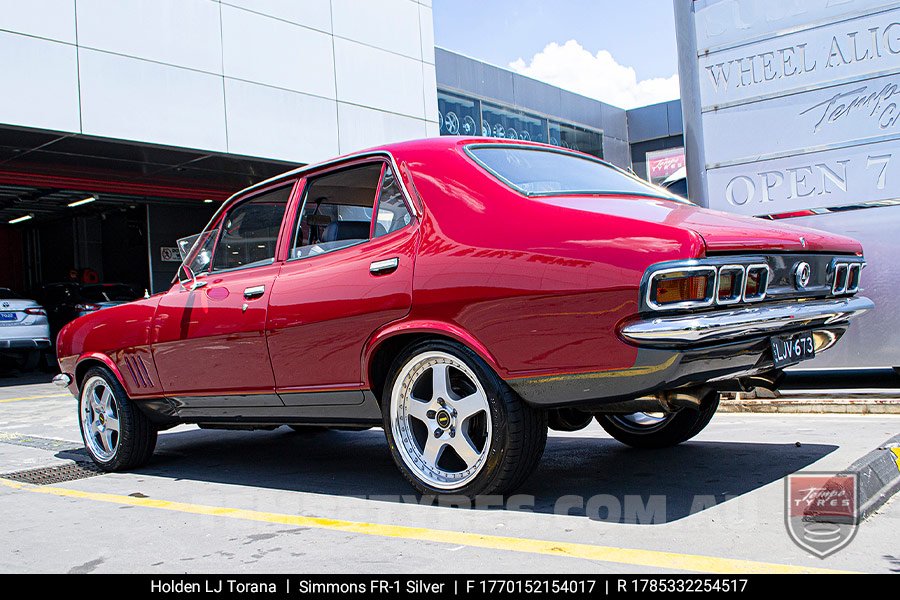 17x7.0 17x8.5 Simmons FR-1 Silver on Holden Torana