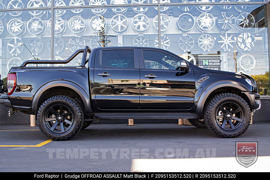 20x9.5 Grudge Offroad ASSAULT Matt Black on Ford Ranger Raptor