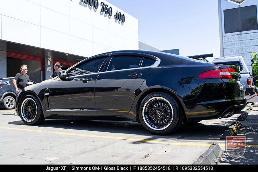 18x8.5 18x9.5 Simmons OM-1 Gloss Black on Jaguar XF