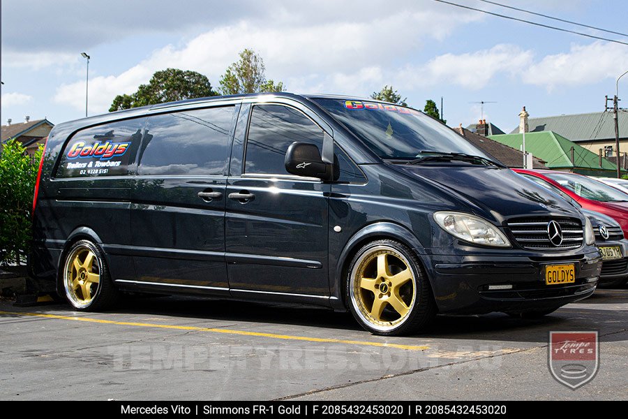 20x8.5 20x9.5 Simmons FR-1 Gold on Mercedes Vito