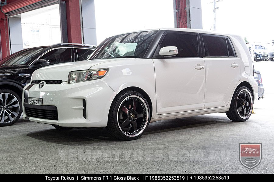 19x8.5 19x9.5 Simmons FR-1 Gloss Black on Toyota Rukus