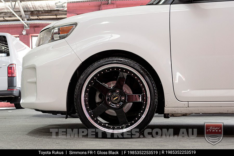 19x8.5 19x9.5 Simmons FR-1 Gloss Black on Toyota Rukus