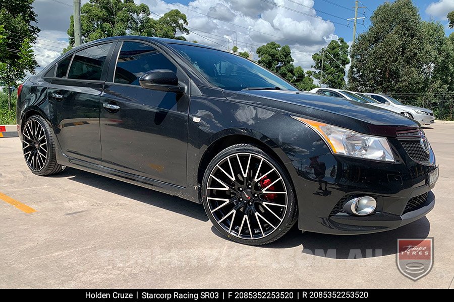 20x8.5 Starcorp Racing SR03 Machined Face Black on Holden Cruze