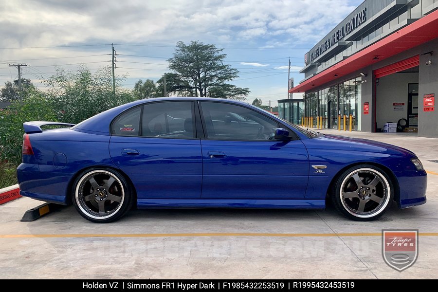 19x8.5 19x9.5 Simmons FR-1 Hyper Dark on Holden Commodore VZ