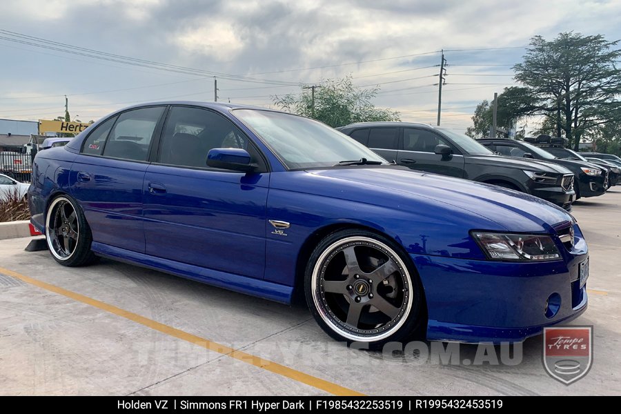 19x8.5 19x9.5 Simmons FR-1 Hyper Dark on Holden Commodore VZ