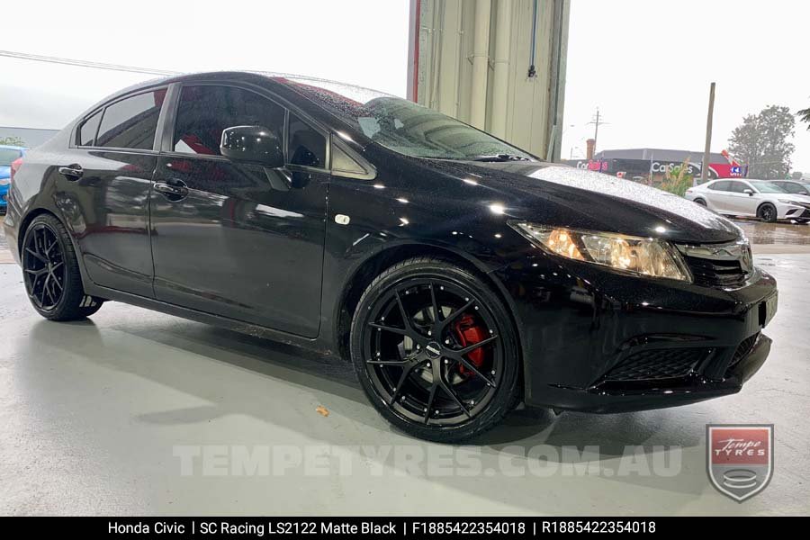 18x8.5 SC Racing LS2122 Matte Black on Honda Civic