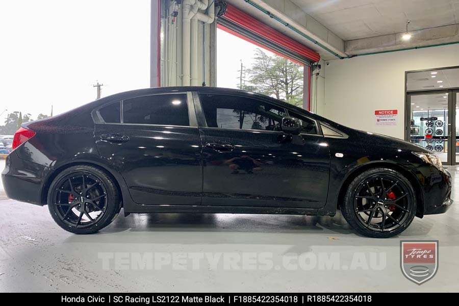 18x8.5 SC Racing LS2122 Matte Black on Honda Civic