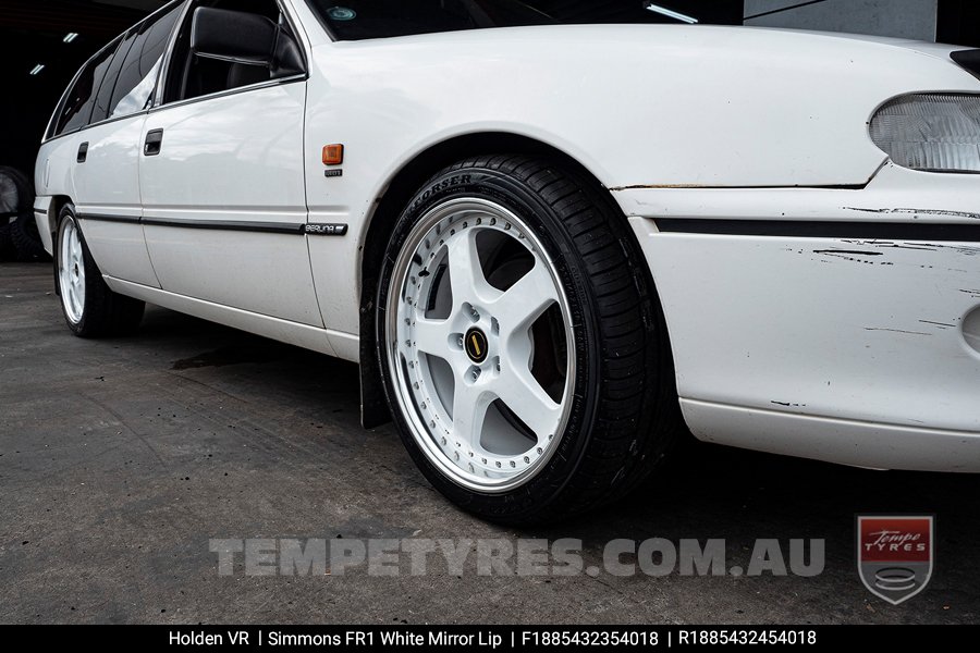 18x8.5 Simmons FR-1 White on HOLDEN COMMODORE VR