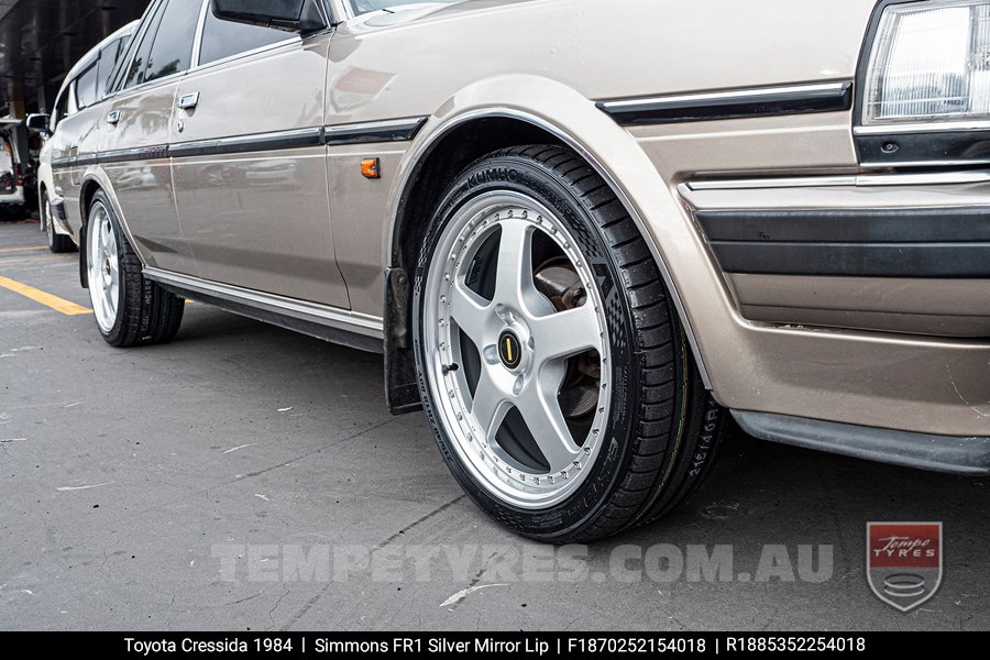 18x7.0 18x8.5 Simmons FR-1 Silver on Toyota Cressida