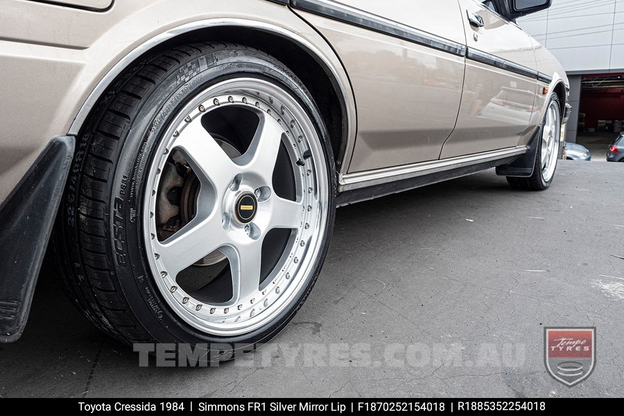 18x7.0 18x8.5 Simmons FR-1 Silver on Toyota Cressida