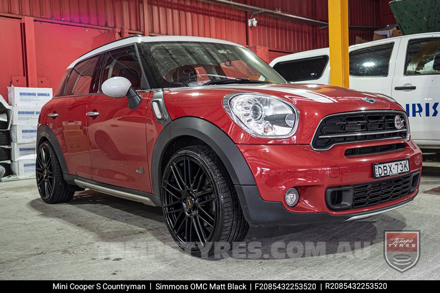 20x8.5 20x10 Simmons OMC Satin Black on Mini Countryman