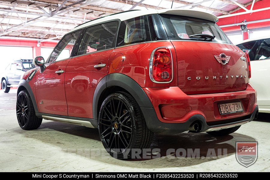 20x8.5 20x10 Simmons OMC Satin Black on Mini Countryman