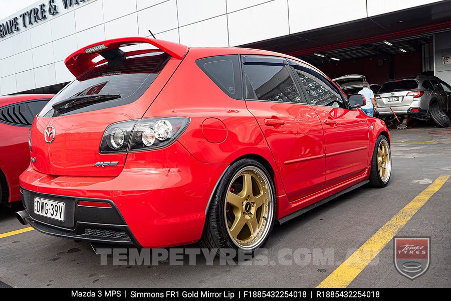 18x8.5 18x9.5 Simmons FR-1 Gold on Mazda 3