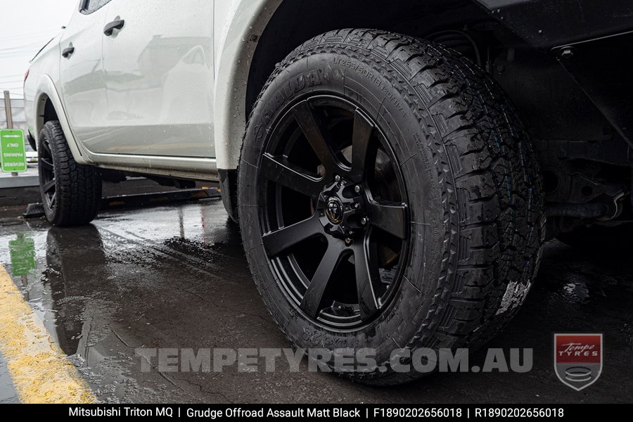 18x9.0 Grudge Offroad ASSAULT Matt Black on Mitsubishi Triton