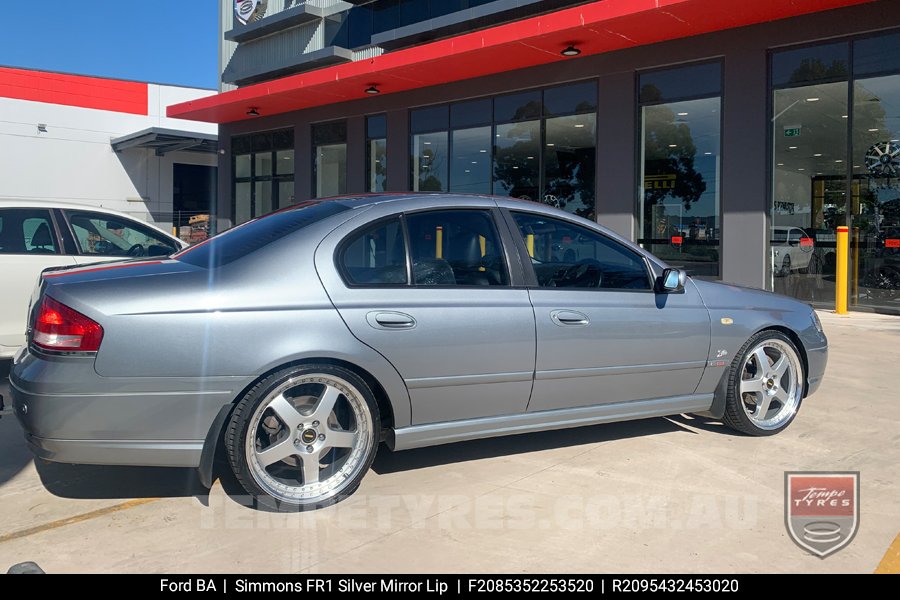 20x8.5 20x9.5 Simmons FR-1 Silver on Ford Falcon