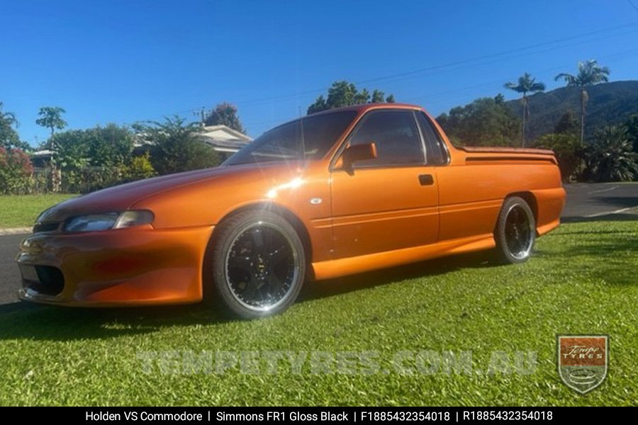 18x8.5 18x9.5 Simmons FR-1 Gloss Black on Holden Commodore VS