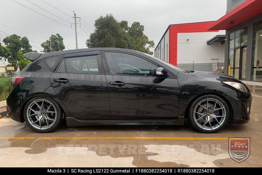 18x8.0 SC Racing LS2122 Gunmetal on Mazda 3