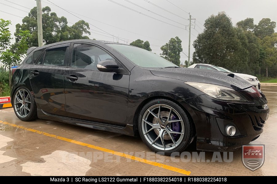 18x8.0 SC Racing LS2122 Gunmetal on Mazda 3