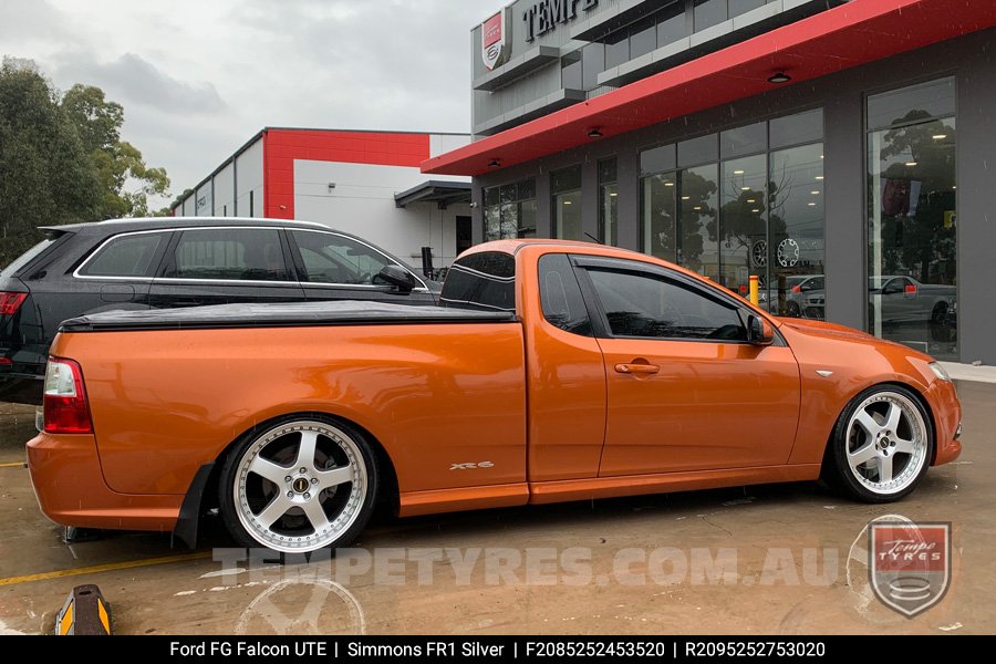 20x8.5 20x9.5 Simmons FR-1 Silver on Ford Falcon