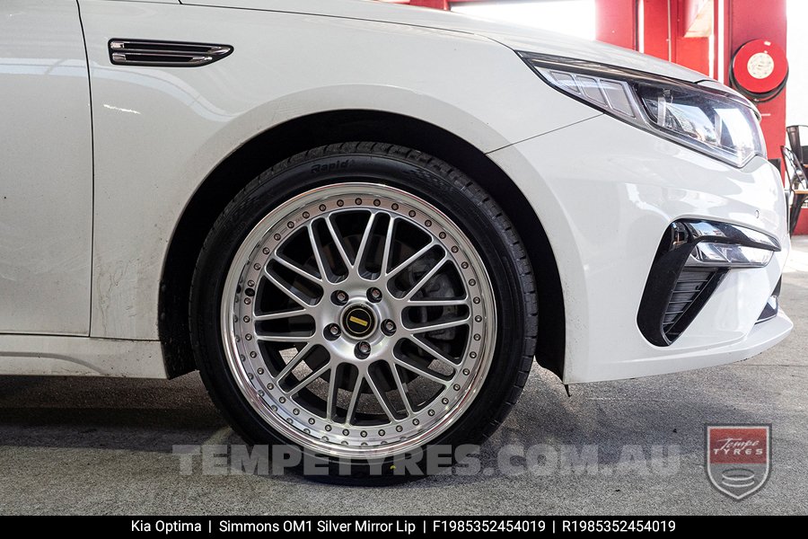 19x8.5 19x9.5 Simmons OM-1 Silver on Kia Optima