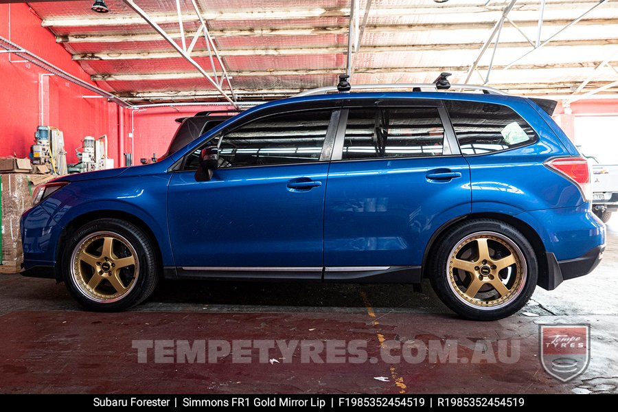 19x8.5 19x9.5 Simmons FR-1 Gold on Subaru Forester 2016