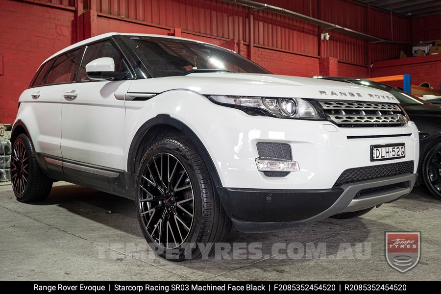 20x8.5 Starcorp Racing SR03 Machined Face Black on Range Rover Evoque 2016