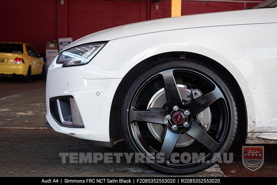 20x8.5 20x10 Simmons FR-C Satin Black NCT on Audi A4