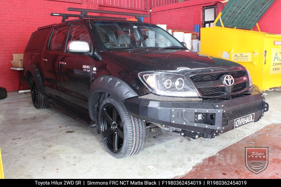 19x8.0 19x9.0 Simmons FR-C Matte Black NCT on Toyota Hilux