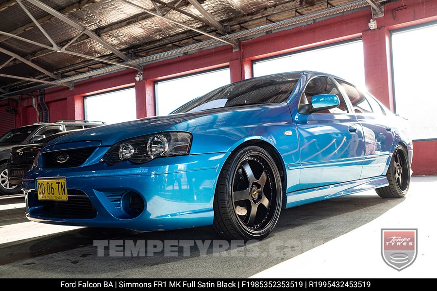 19x8.5 19x9.5 Simmons FR-1 Satin Black on Ford Falcon