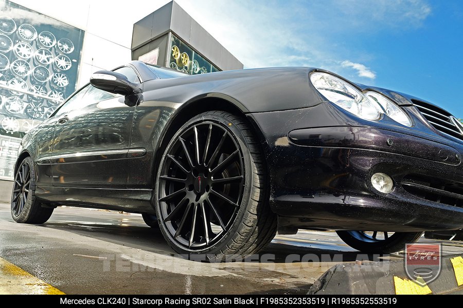 19x8.5 Starcorp Racing SR02 Satin Black on Mercedes CLK-Class