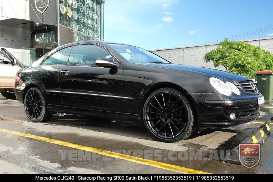 19x8.5 Starcorp Racing SR02 Satin Black on Mercedes CLK-Class