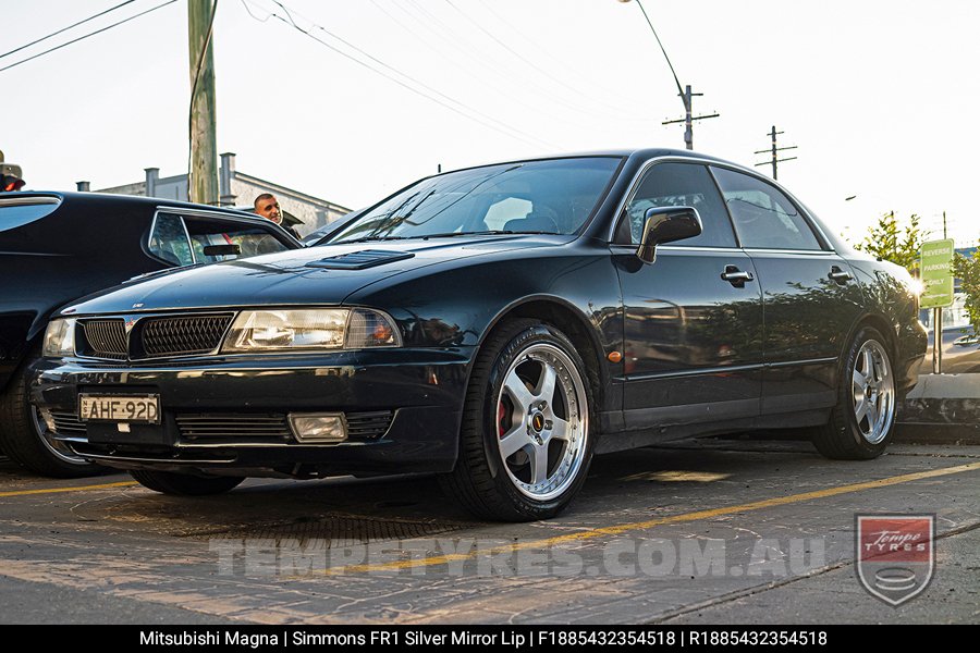 18x8.5 18x9.5 Simmons FR-1 Silver on Mitsubishi Magna