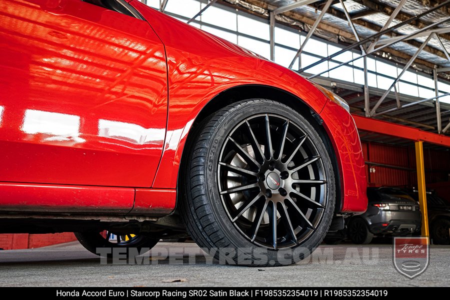 19x8.5 Starcorp Racing SR02 Satin Black on Honda Accord