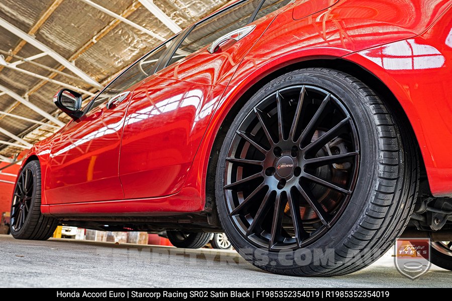 19x8.5 Starcorp Racing SR02 Satin Black on Honda Accord