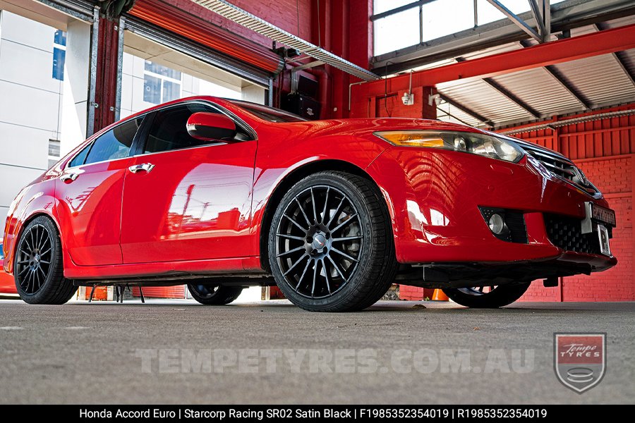 19x8.5 Starcorp Racing SR02 Satin Black on Honda Accord