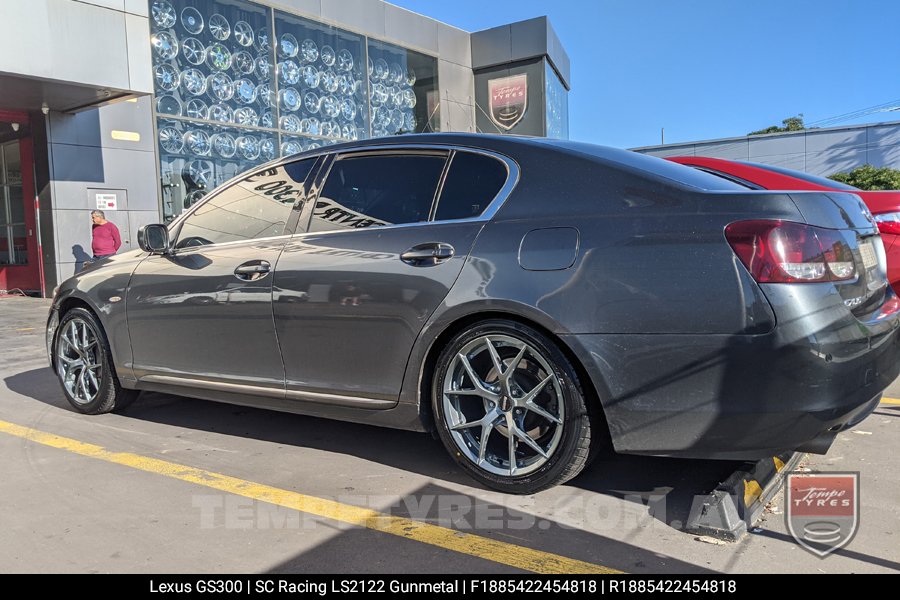 18x8.5 SC Racing LS2122 Gunmetal on Lexus GS