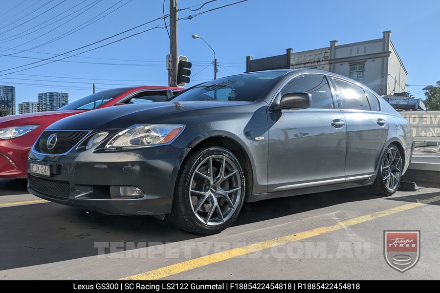 18x8.5 SC Racing LS2122 Gunmetal on Lexus GS