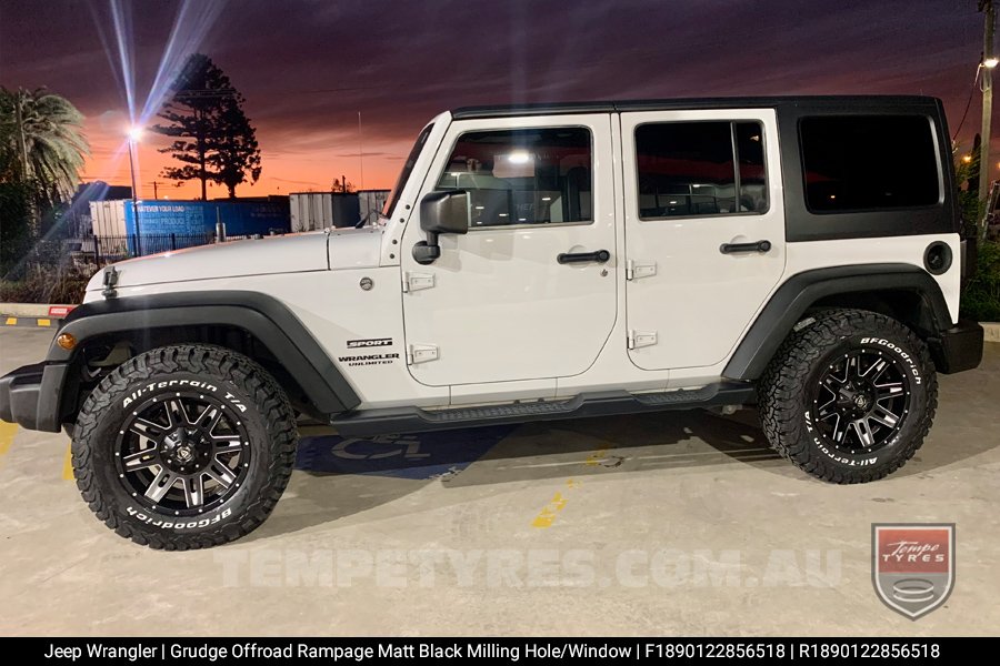 18x9.0 Grudge Offroad RAMPAGE Milling Window on Jeep Wrangler