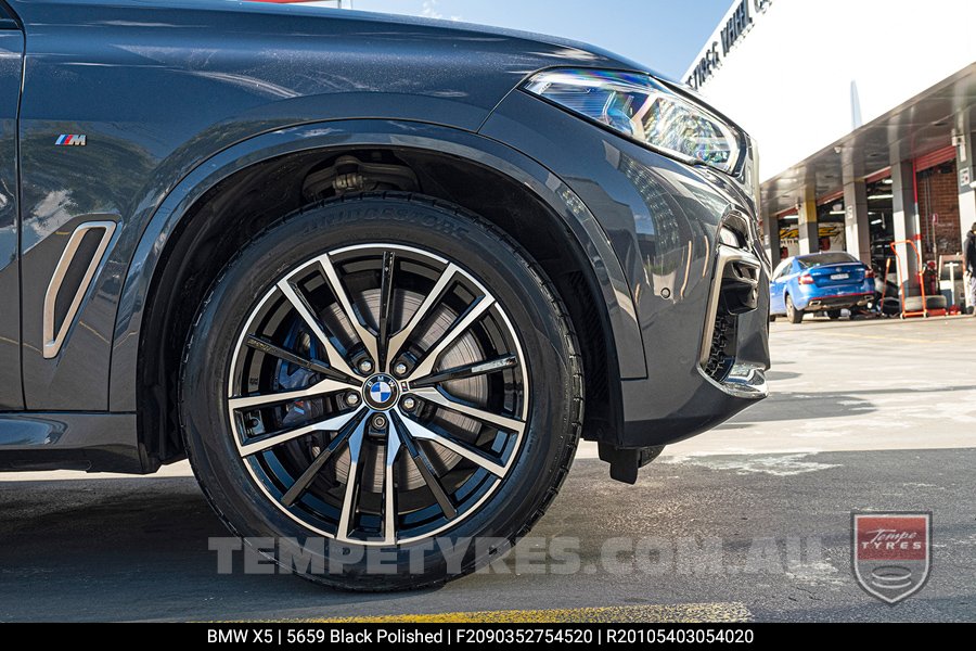 20x9.0 20x10.5 5659 Black Polished on BMW X5