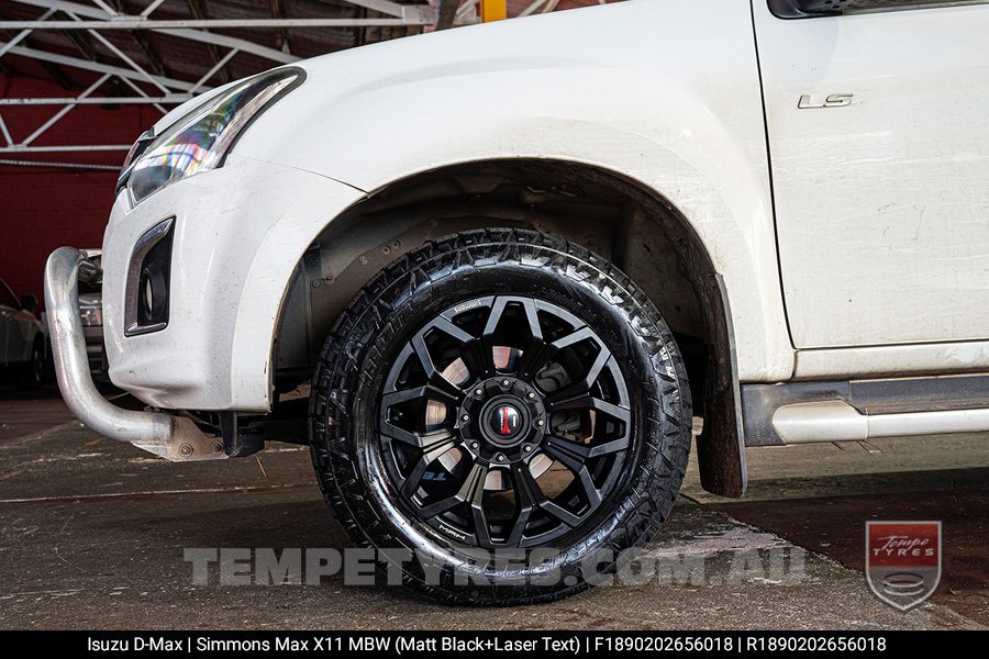 18x9.0 Simmons MAX X11 MBW on Isuzu D-Max