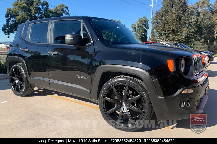 20x8.5 MOZA L910 Satin Black on Jeep Renegade