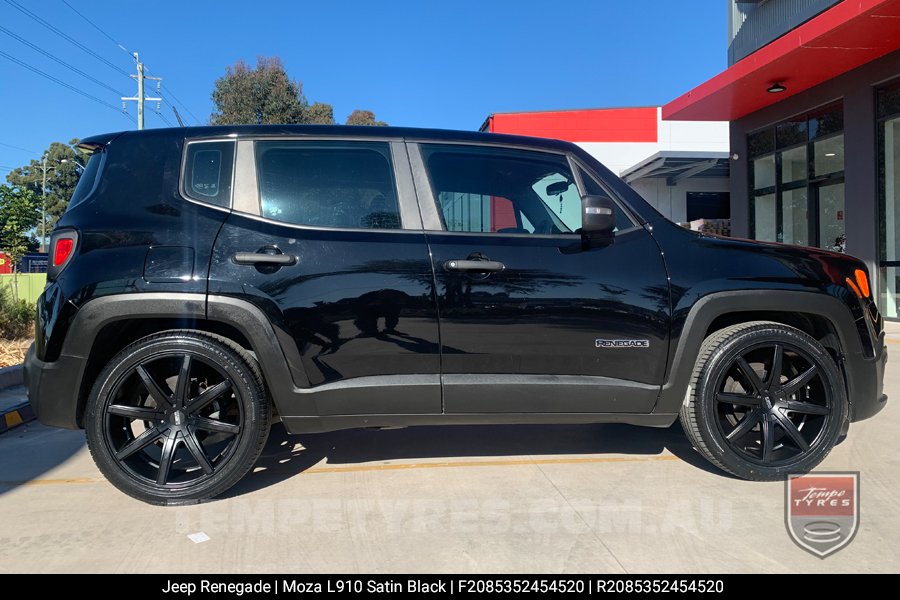 20x8.5 MOZA L910 Satin Black on Jeep Renegade