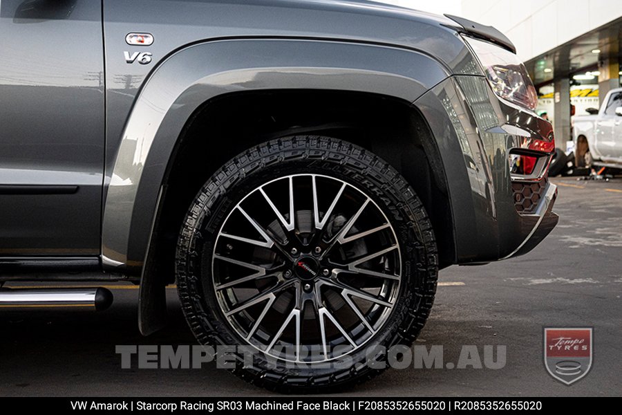 20x8.5 Starcorp Racing SR03 Machined Face Black on VW Amarok