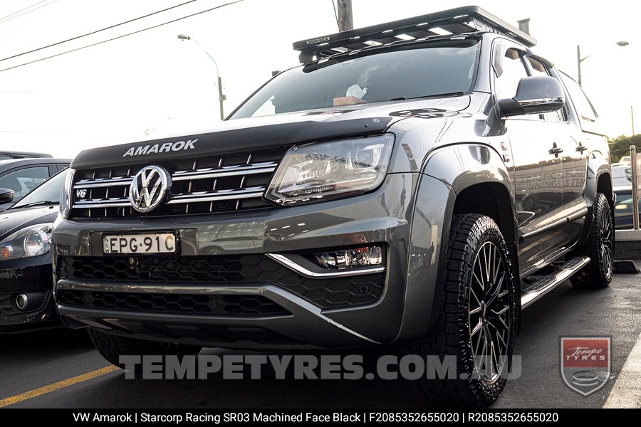 20x8.5 Starcorp Racing SR03 Machined Face Black on VW Amarok