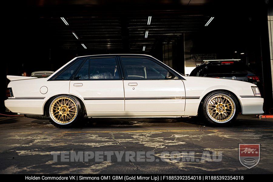 18x8.5 18x9.5 Simmons OM-1 Gold on Holden Commodore VK