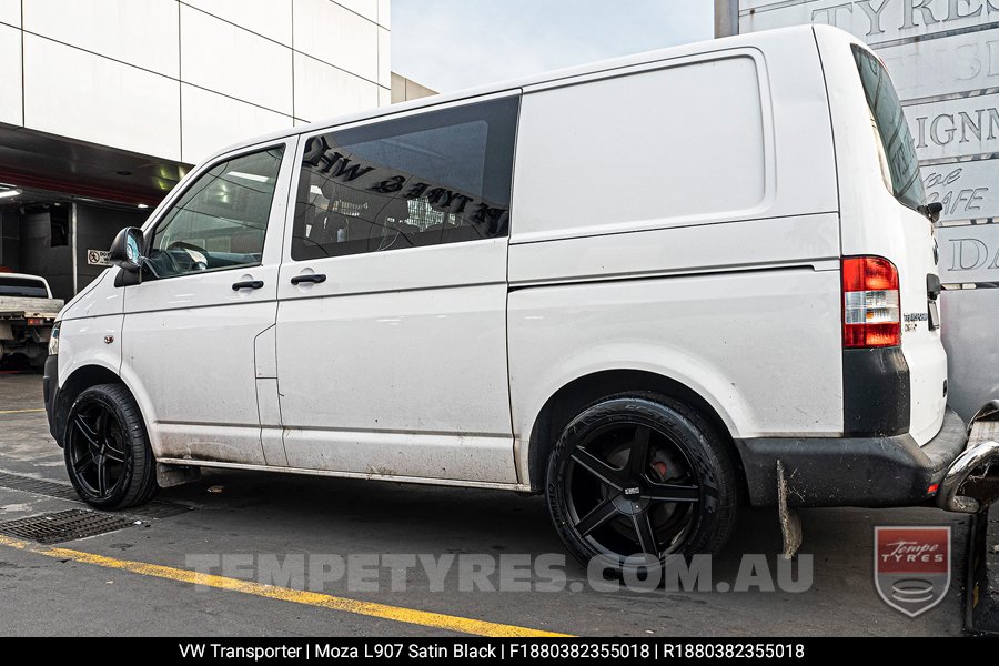 18x8.0 MOZA L907 Satin Black on VW Transporter