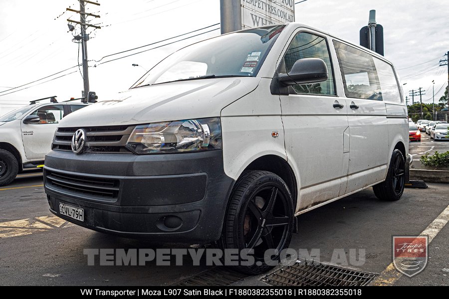 18x8.0 MOZA L907 Satin Black on VW Transporter