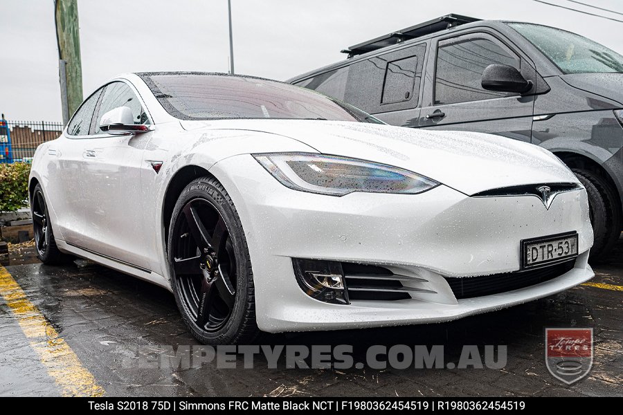 19x8.0 19x9.0 Simmons FR-C Matte Black NCT on Tesla Model S